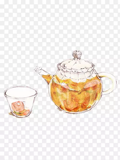 手绘茶壶插画