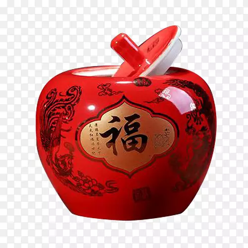 龙凤呈祥苹果罐