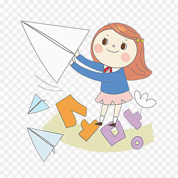 纸飞机和女孩