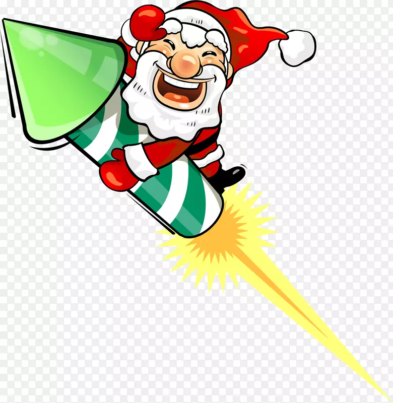 圣诞节绿色火箭爆竹