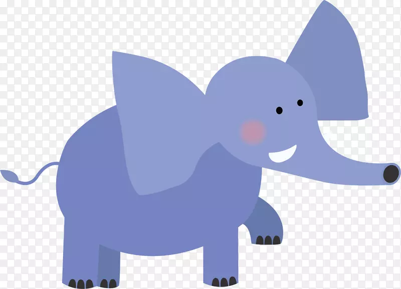 蓝色大象矢量图