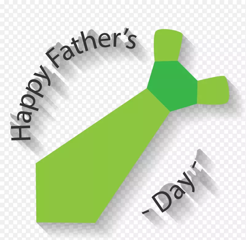 父亲节快乐绿色领带