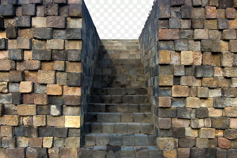 立体建筑石墙台阶