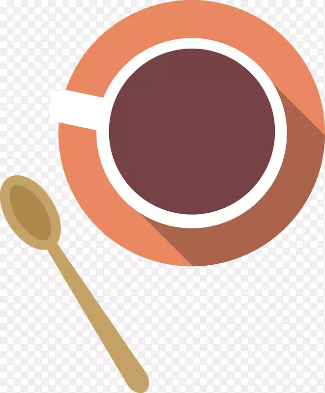 一杯褐色咖啡与勺子