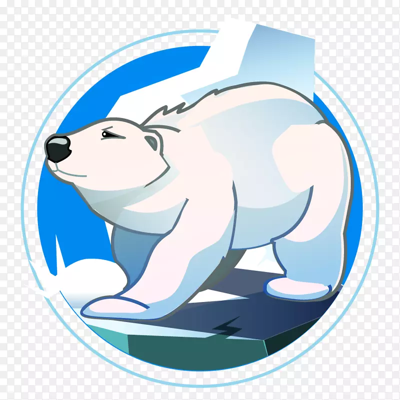北极熊矢量手绘可爱卡通动物插画