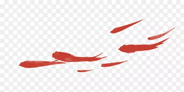 红色鲤鱼中国画装饰