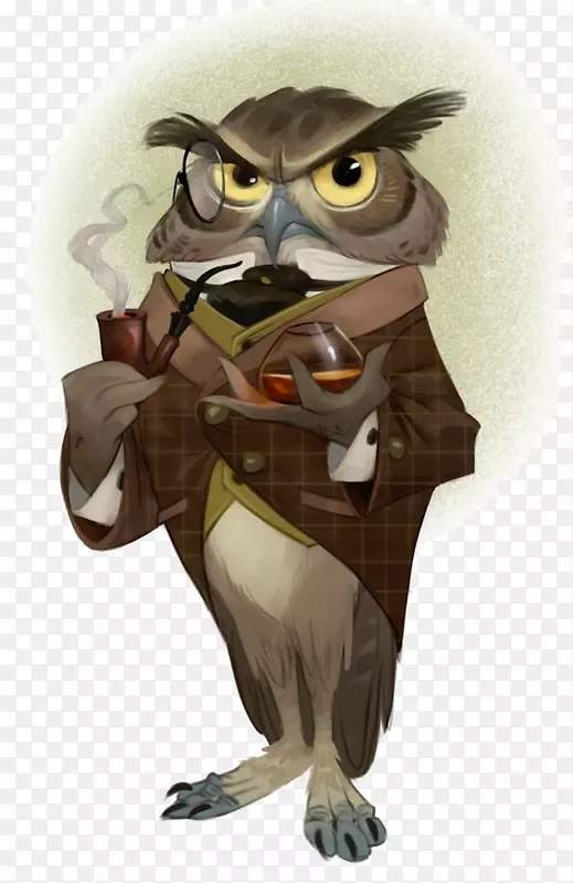 吸烟的猫头鹰