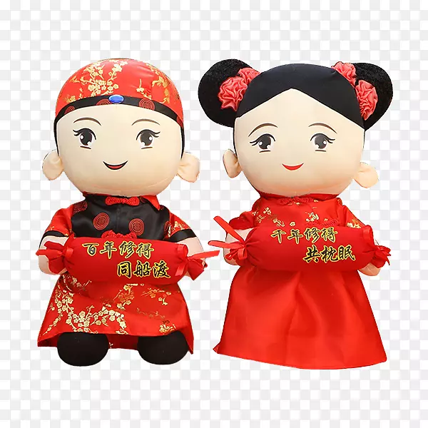 中式婚礼喜庆娃娃