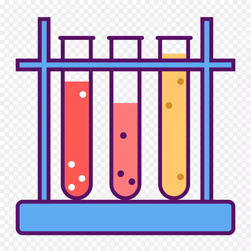 彩色手绘扁平化化学试管