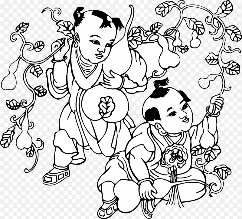 葫芦下的小朋友