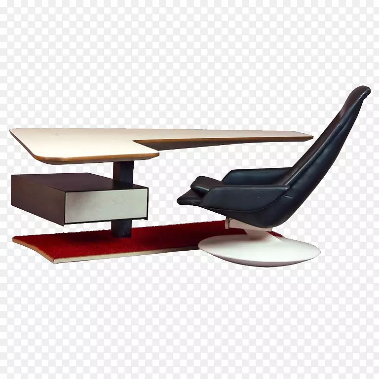 现代不规则办公桌黑色旋转椅