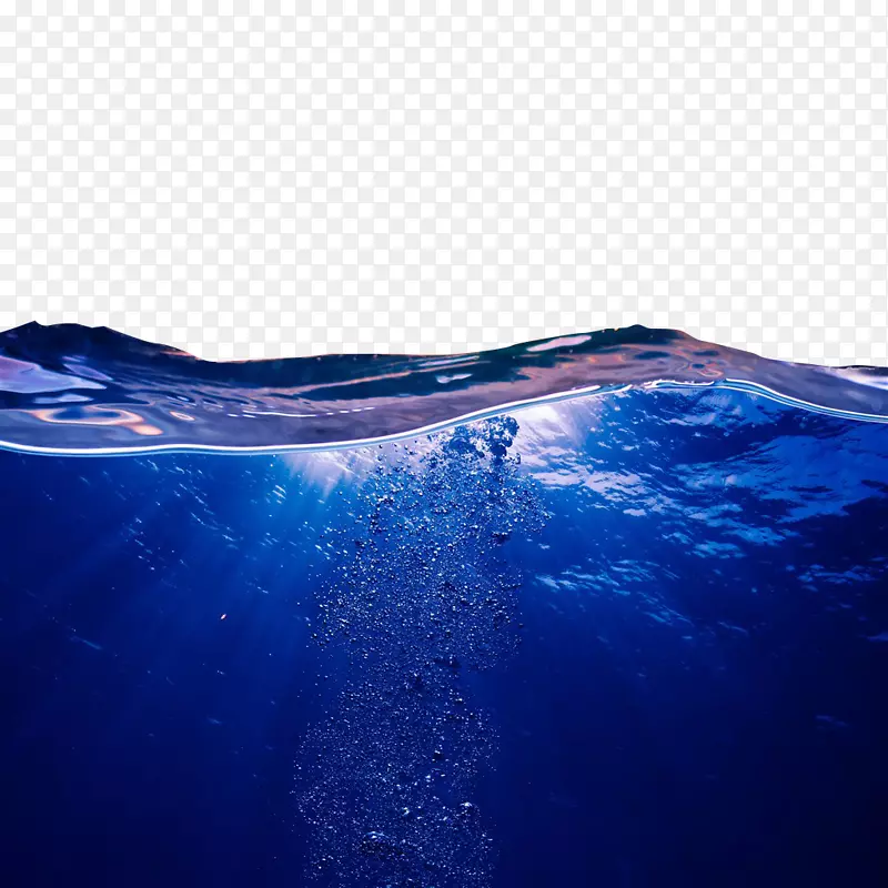 深蓝色海平面水底图片