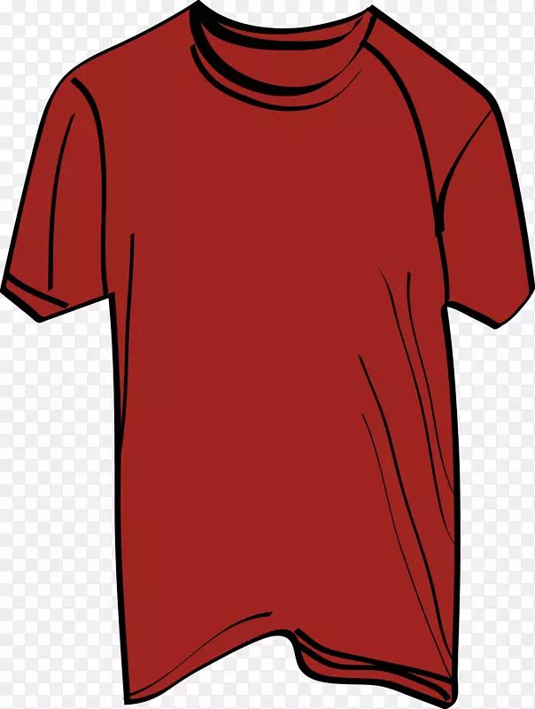 红色矢量T恤素材