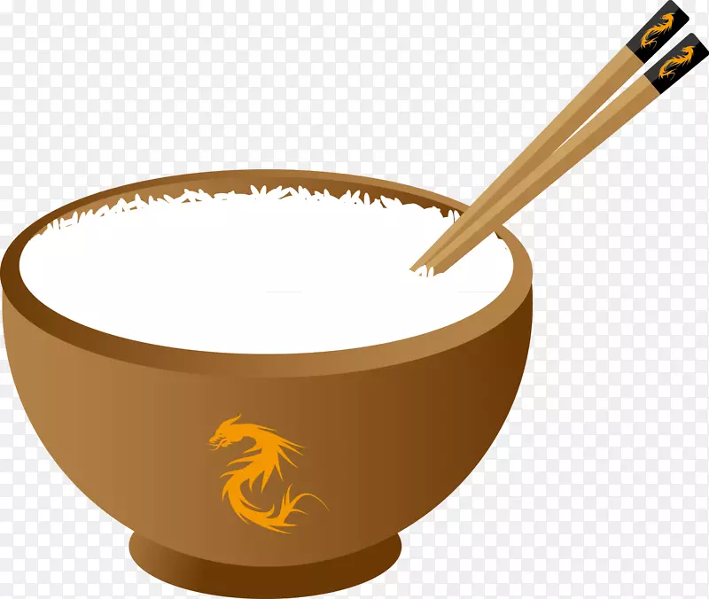 米饭饭碗筷子元素