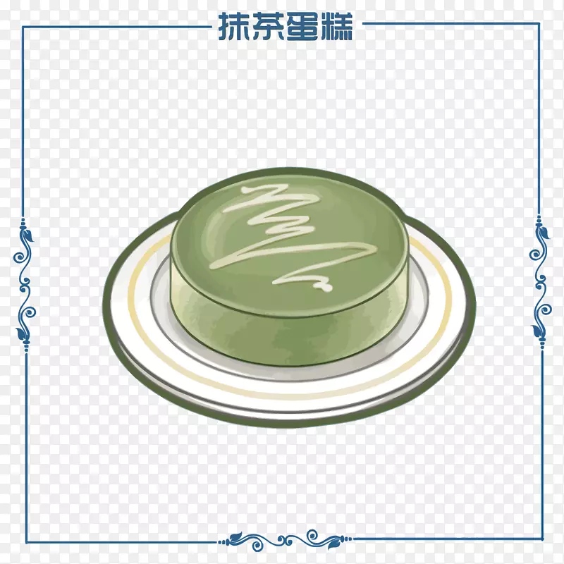 矢量绿色抹茶蛋糕
