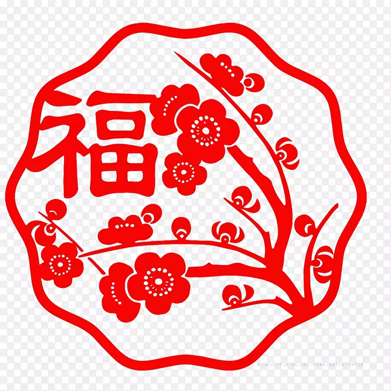 福字的窗花装饰剪纸