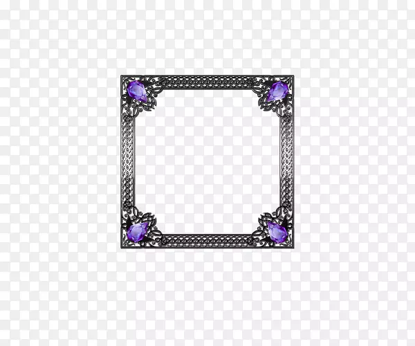 方形边框紫色钻石点缀