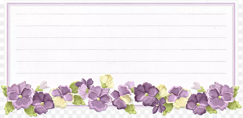紫色手绘小花点缀贺卡