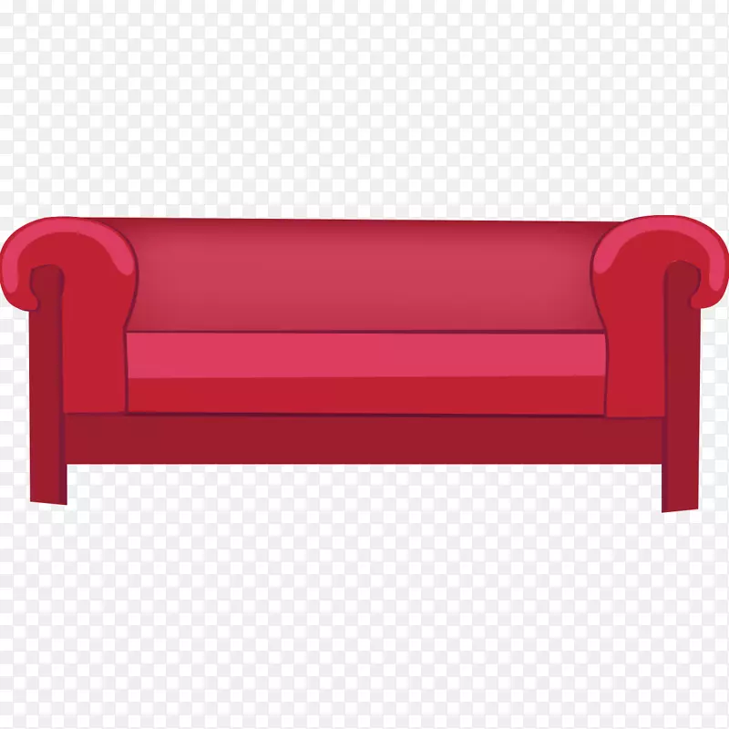 卡通红色长沙发