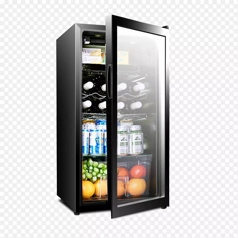 黑色单门冰柜设计素材