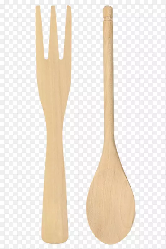 清晰的木质汤勺和叉子实物