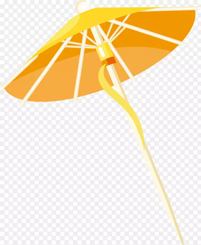 黄色矢量小纸伞