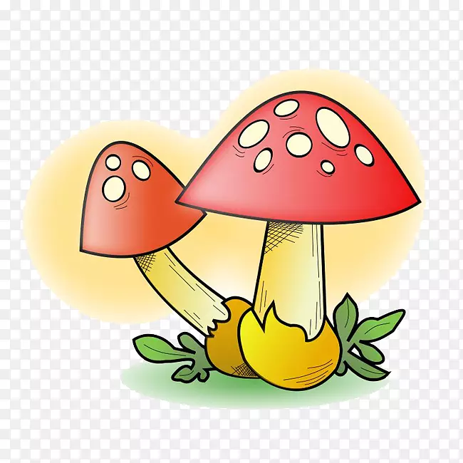 彩色手绘卡通蘑菇