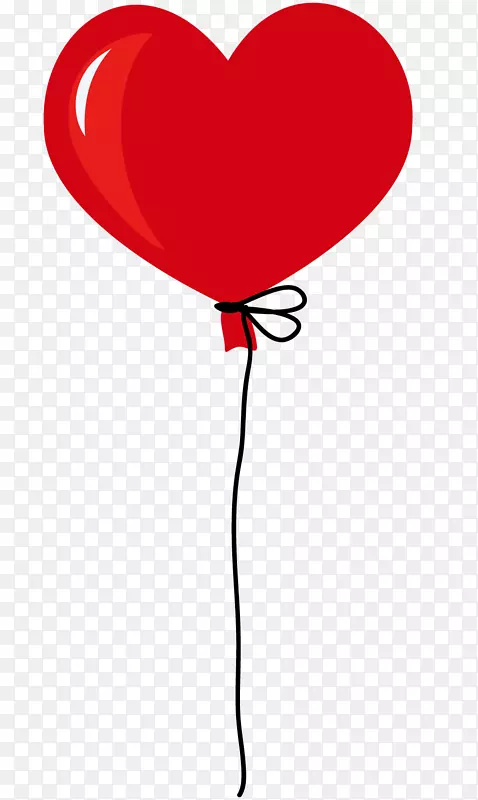 一只红色心形气球