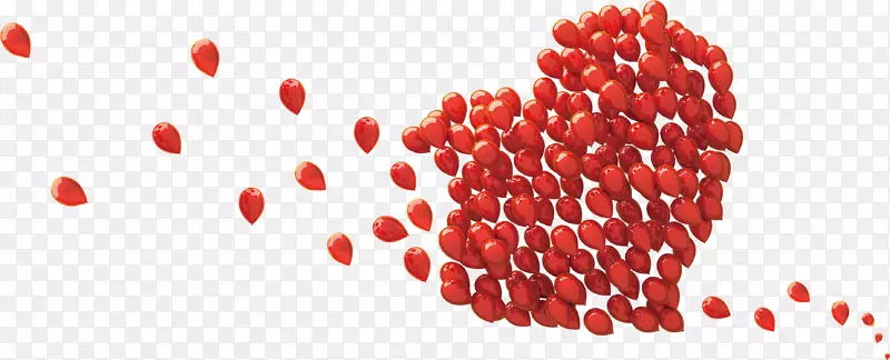 红色气球组成爱心形状