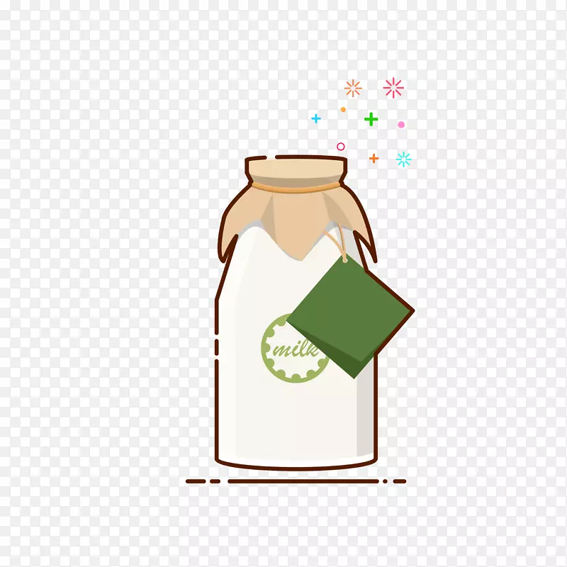 手绘卡通一瓶牛奶