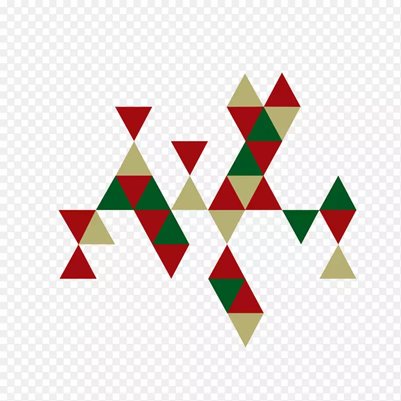 三角形拼凑圣诞装饰图案