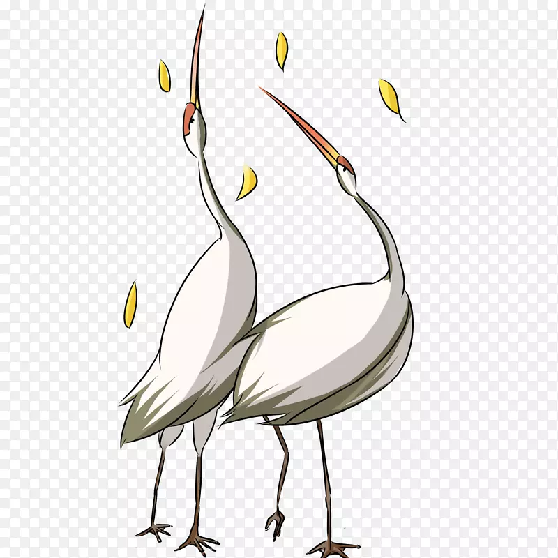 重阳节仙鹤菊花花瓣元素
