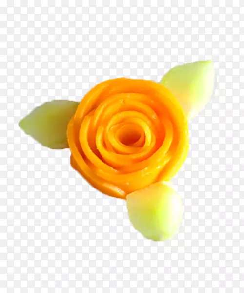 芒果片组成的摆盘花