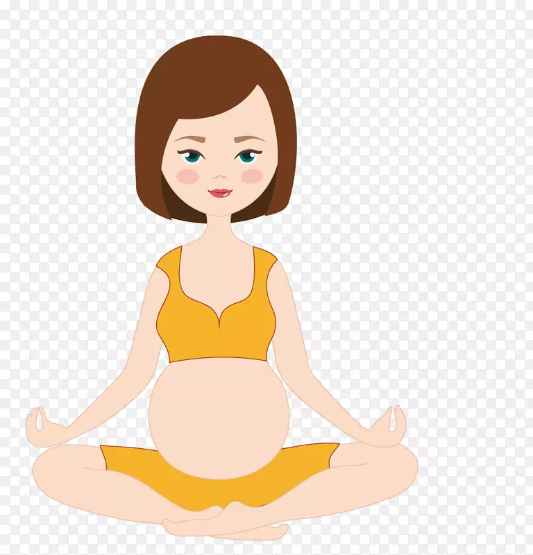 彩绘卡通孕妇瑜伽广告