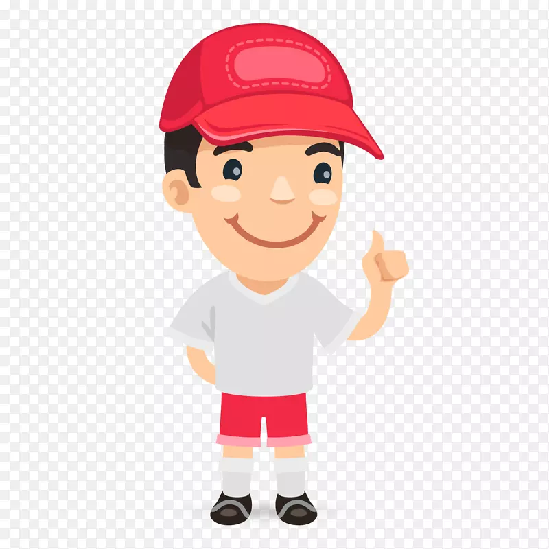 一个带红色帽子的卡通男孩