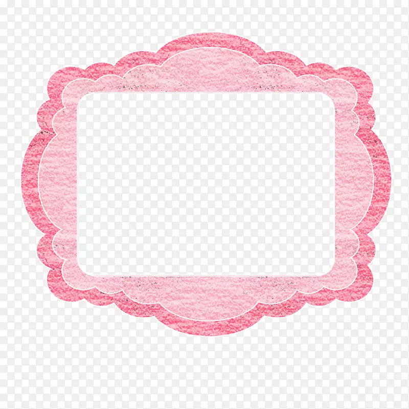粉红色可爱边框的粉笔画