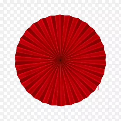 红色中国风折叠伞面