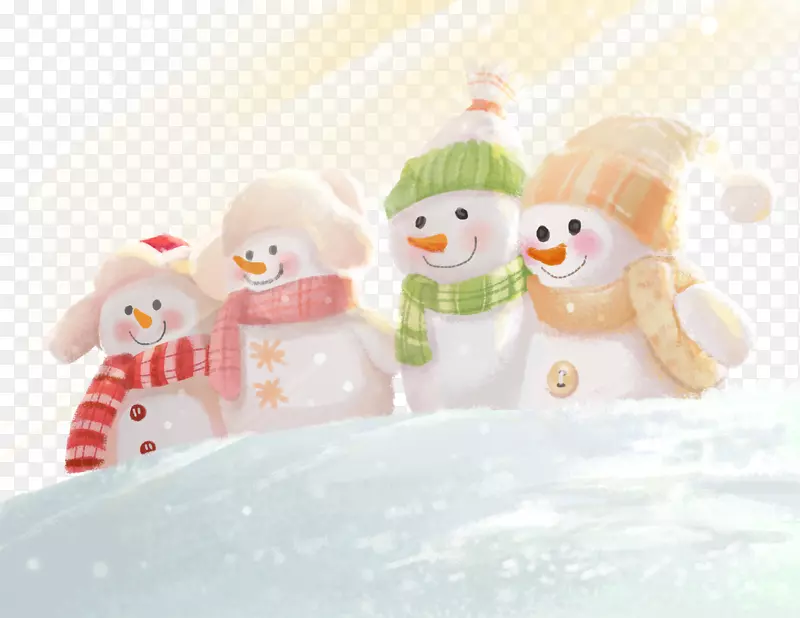 冬季雪人装饰卡通插画