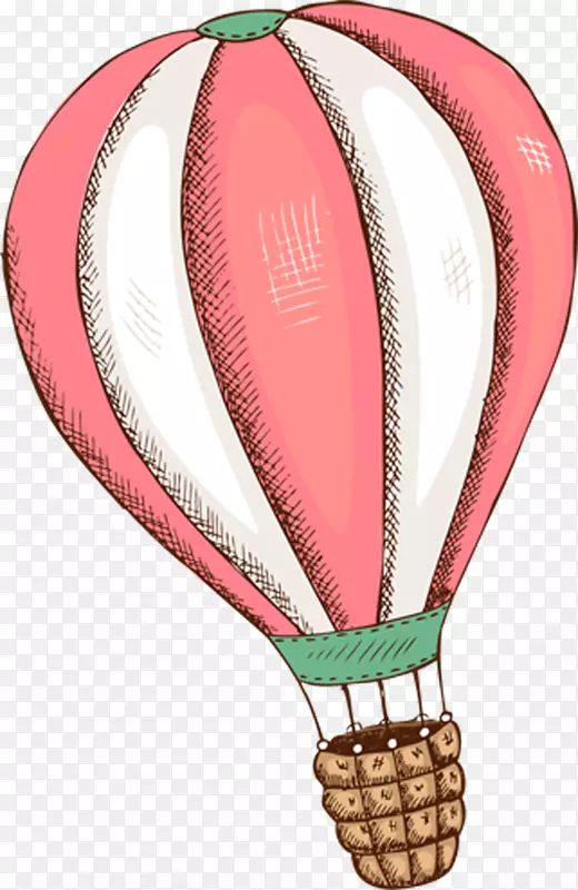 卡通手绘粉色的降落伞