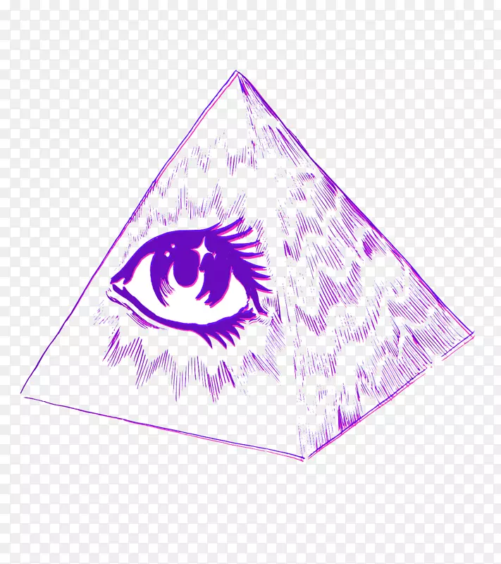 蒸汽波风格金字塔与眼睛