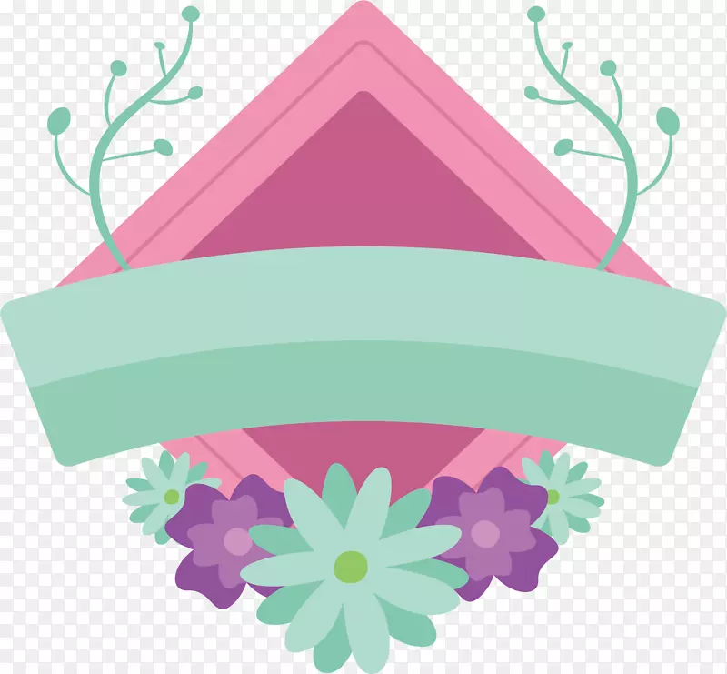 粉色菱形标题框