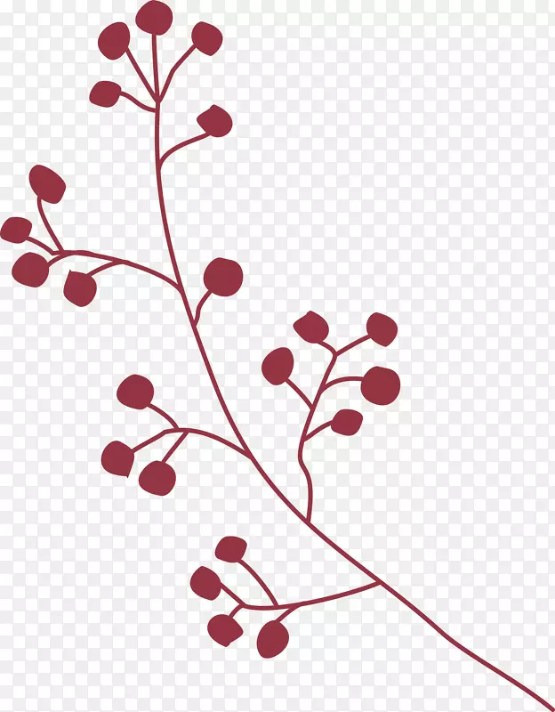 红色手绘的植物素材PNG图片素材下载_图片编号7634211-PNG素材网
