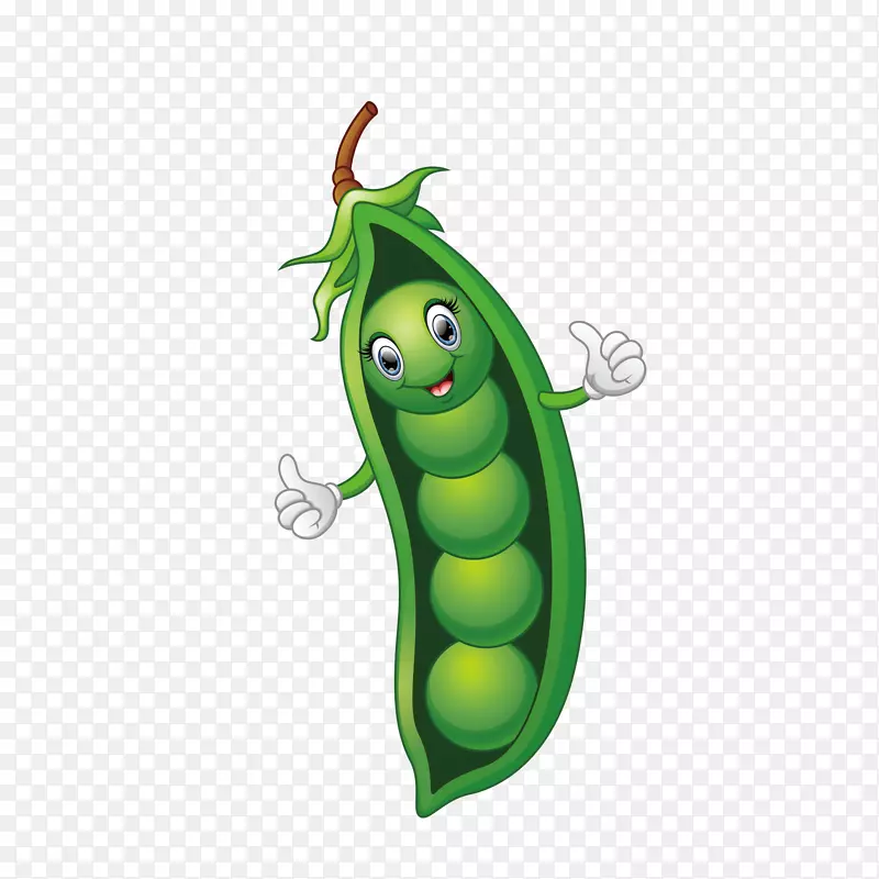 卡通绿色的豌豆免抠素材
