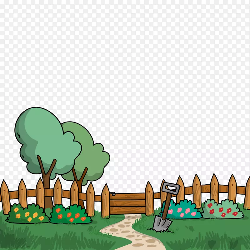绿色手绘植物环境元素