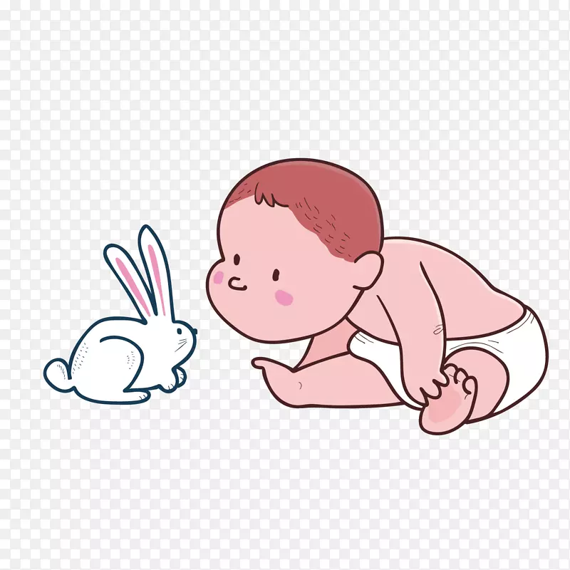 矢量宝宝和兔子下载