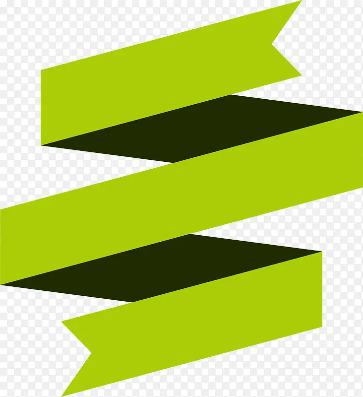 绿色三层不规则折纸矢量素材