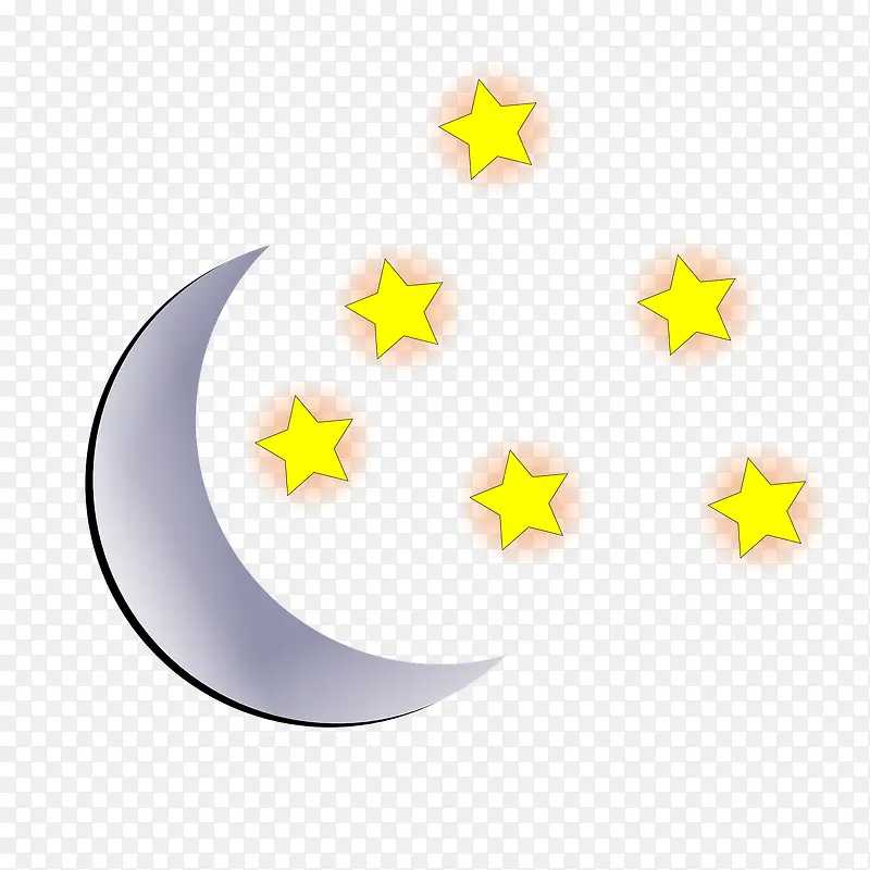 卡通版的月亮和星星