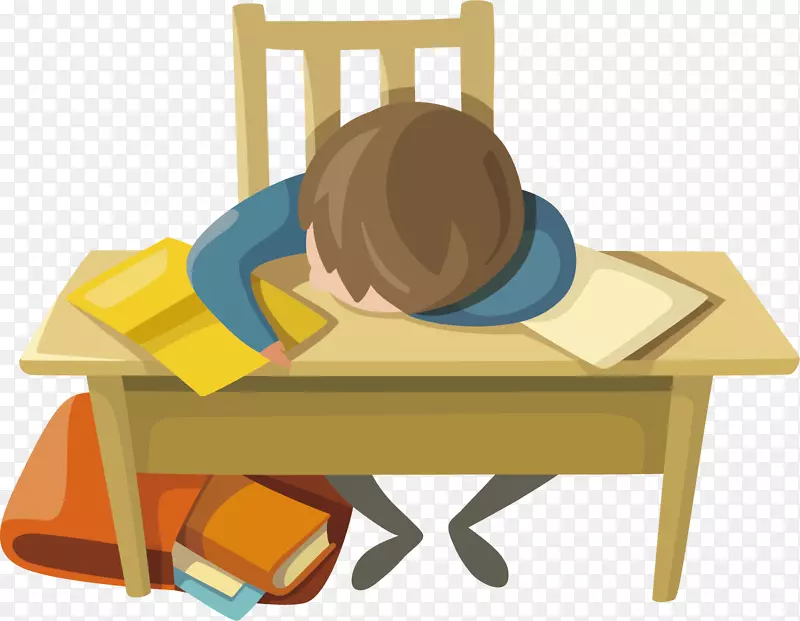 开学季犯困的学生矢量图PNG图片素材下载_图片编号7636173-PNG素材网