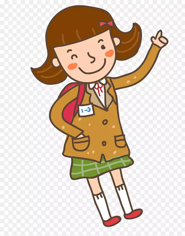 开学季卡通一年级新生小女孩PNG图片素材下载_图片编号7636169-PNG素材网