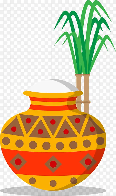 竹子矢量卡通瓷器印度节
